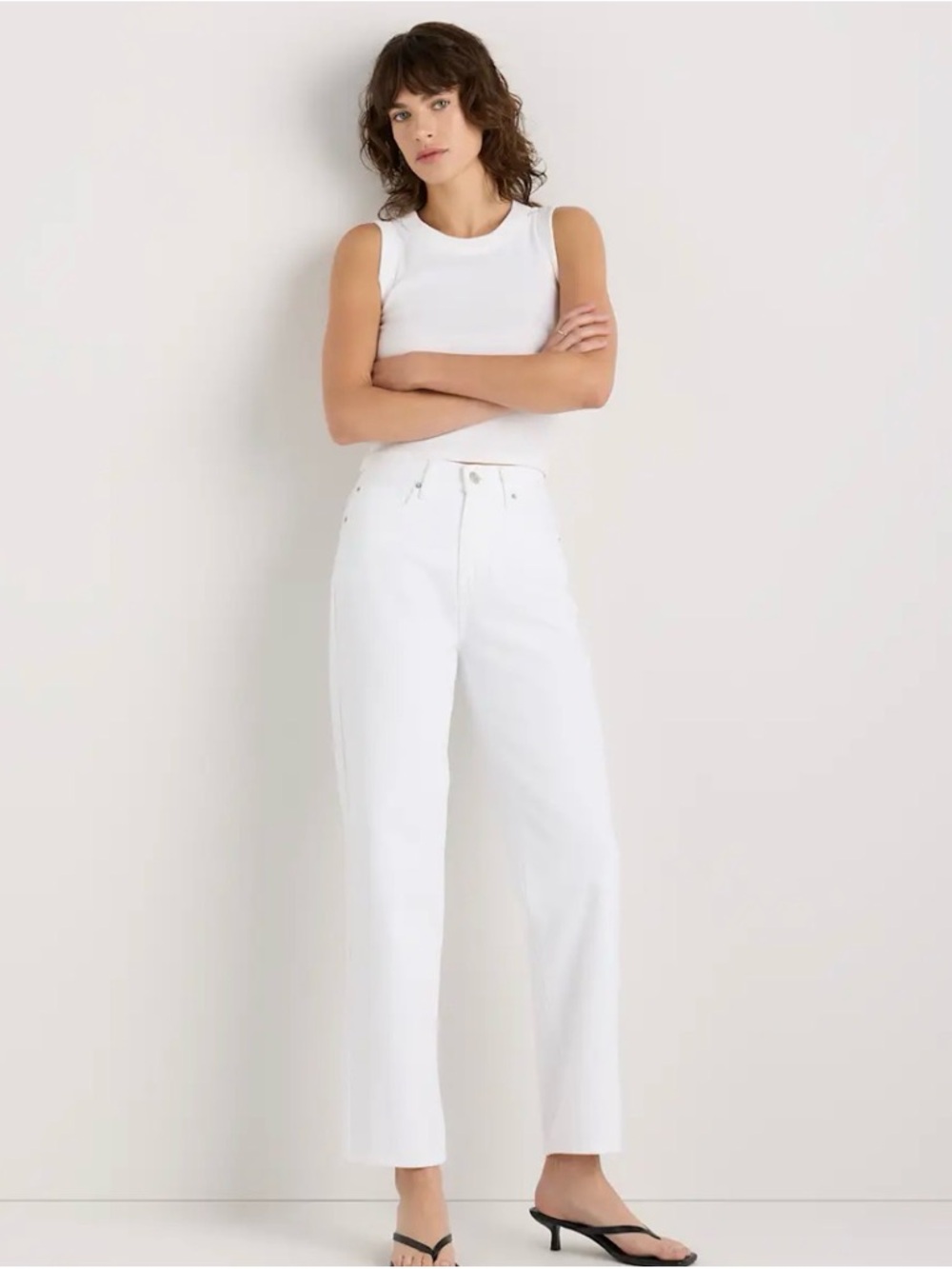 Quince White Straight-Leg Women's Jeans